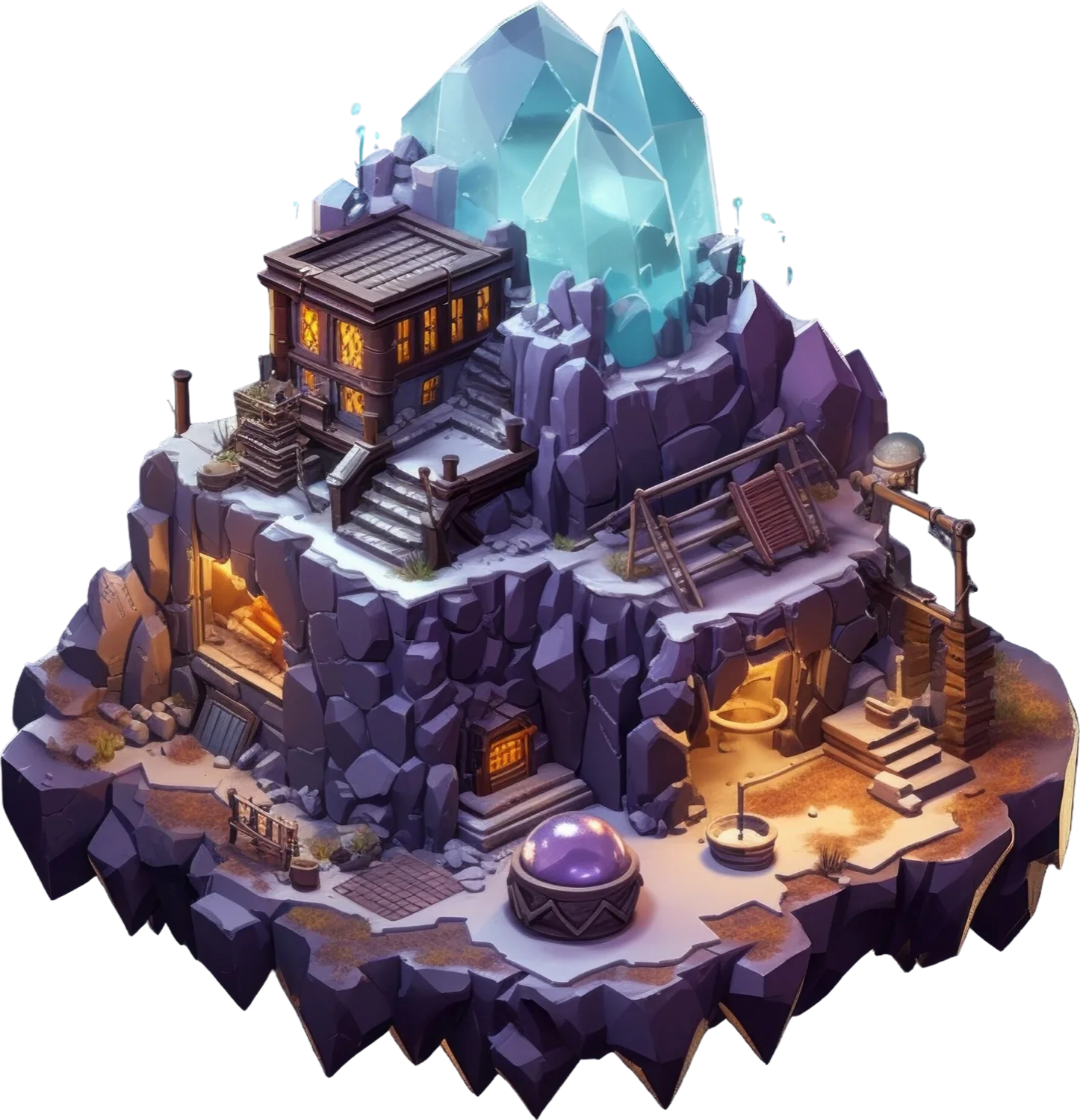 Win Realm Hub floating crystal realm